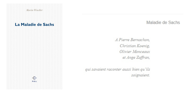 La Maladie de Sachs : une dédicace qui fait tache